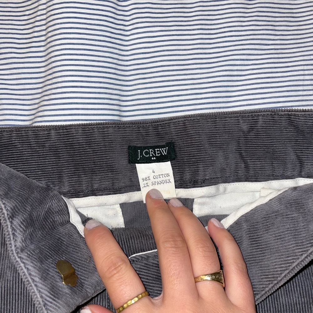 J. Crew grey corduroy skirt